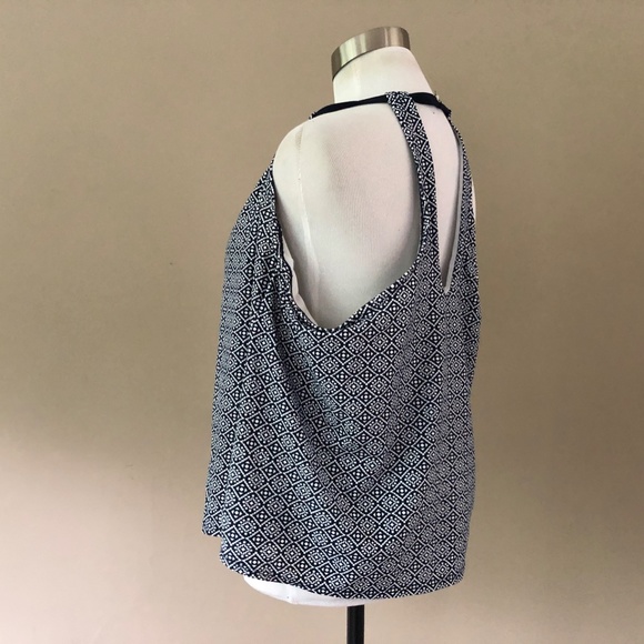 Bathing Suit Top Blue White XL - Picture 4 of 6